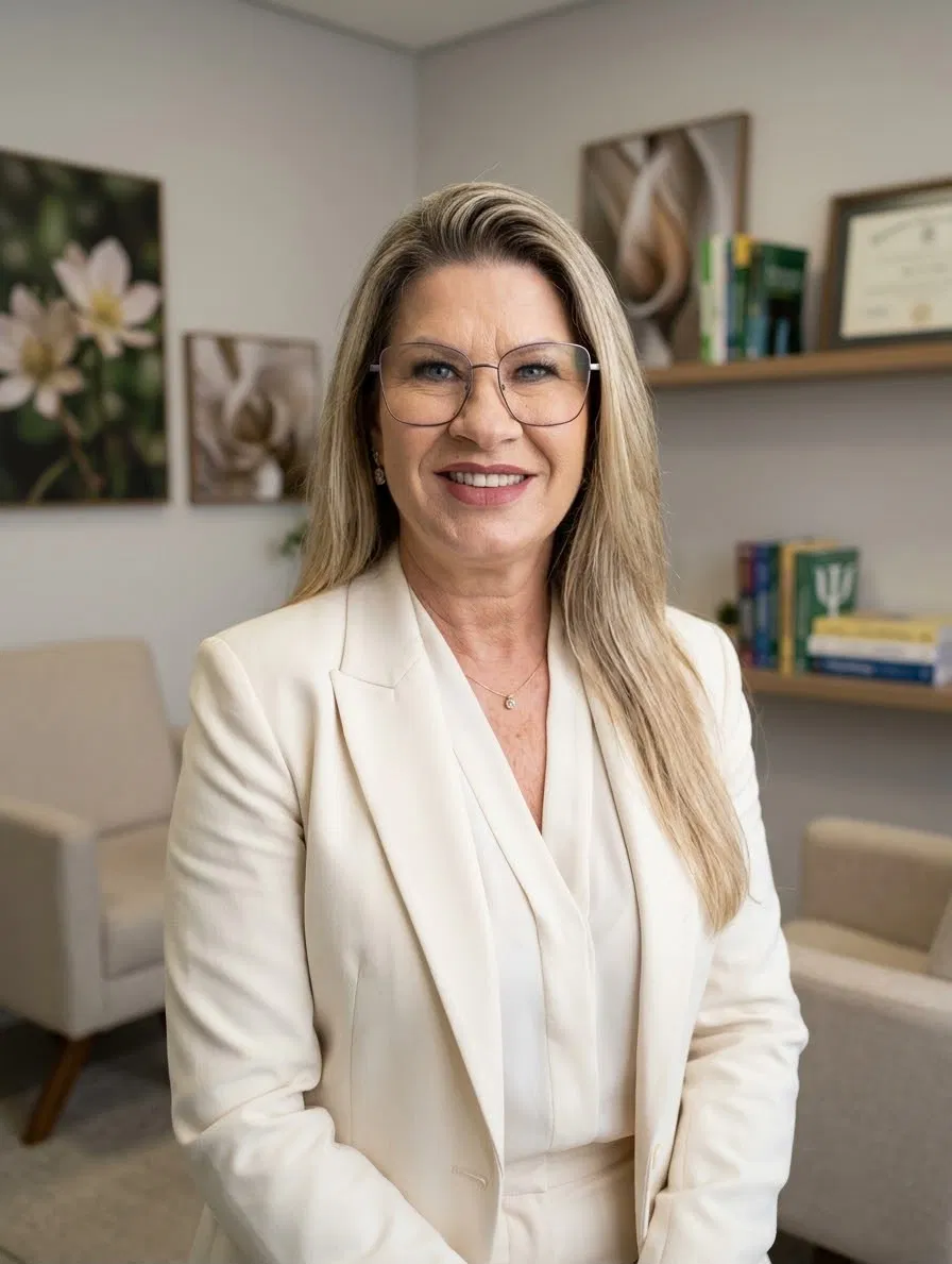 Retrato de Tânia Franck Garcia, psicóloga sistêmica familiar